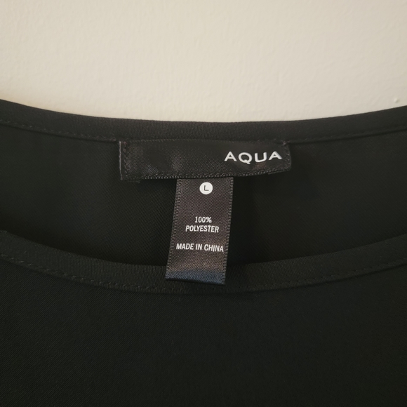 Aqua for Bloomingdale's Little Black Sleeveless Slip-On Dress - Size Large - Picture 3 of 8